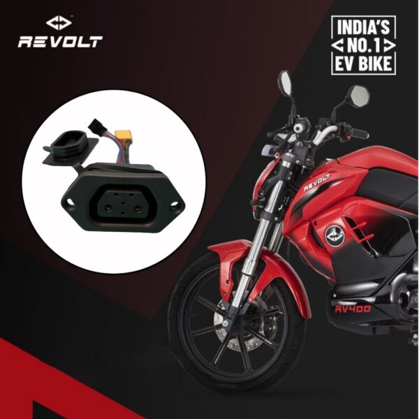 REVOLT (2 + 4) FEMALE CHARGING SOCKET WITH WIRES-RV400,RV400 BRZ,RV BLAZEX,RV1,RV+