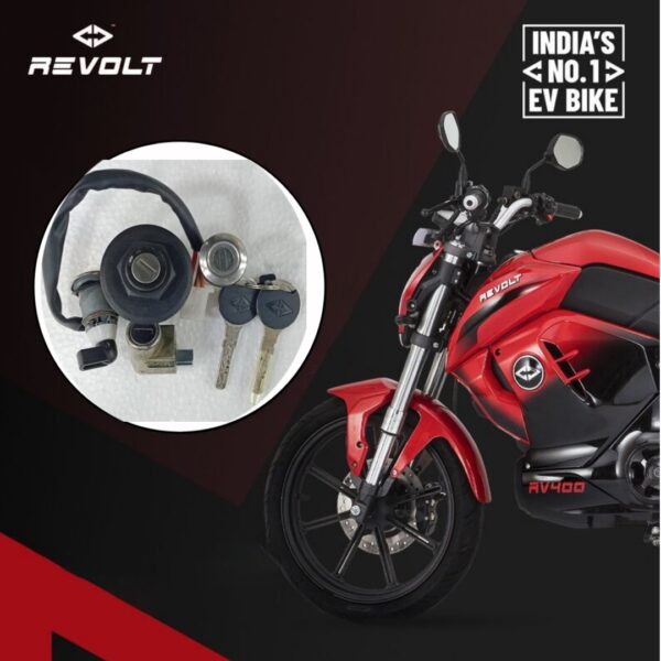 REVOLT RV 400 COMPLETE KEY SET ORIGINAL – IGNITION, HANDLE LOCK, BATTERY, TANK/SEAT OPEN LOCKS (FULL SET)
